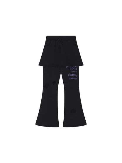 Achihara Sunday Park French Print Flared Pants