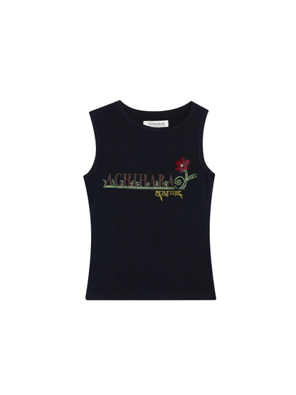 Achihara Berlin Soda Rhinestone Vest In Soft Cotton - T-Shirt