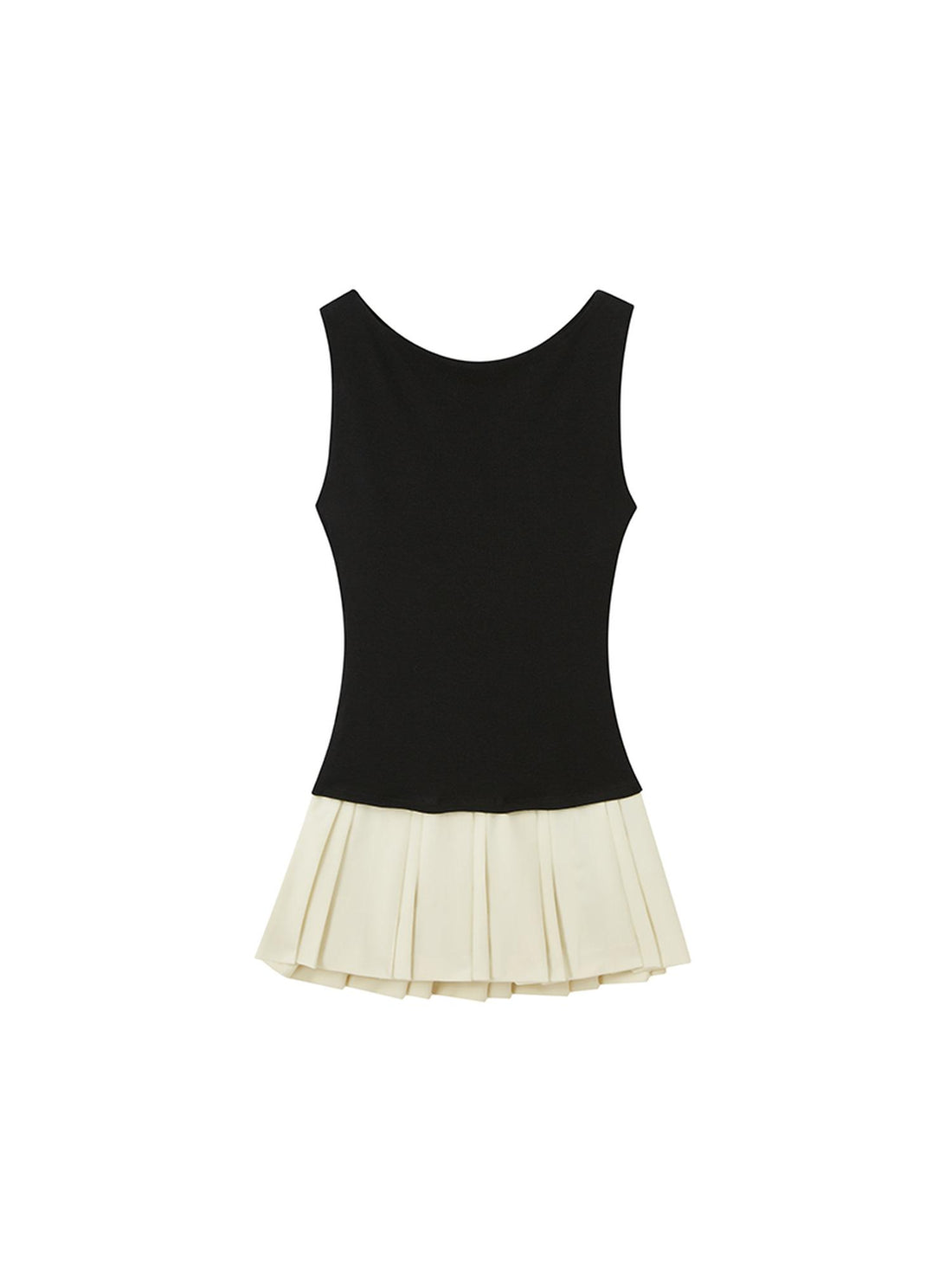SweetChilling Sexy Sleeveless Bodycon Off-Shoulder Color-Block Knit Dress