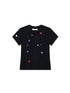 Achihara Music Button Embroidered Tc Fabric Short Sleeve T-Shirt
