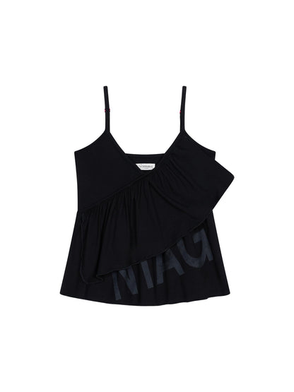 Achihara Stretchy Viscose Jersey Camisole With Chestnut Print Tops