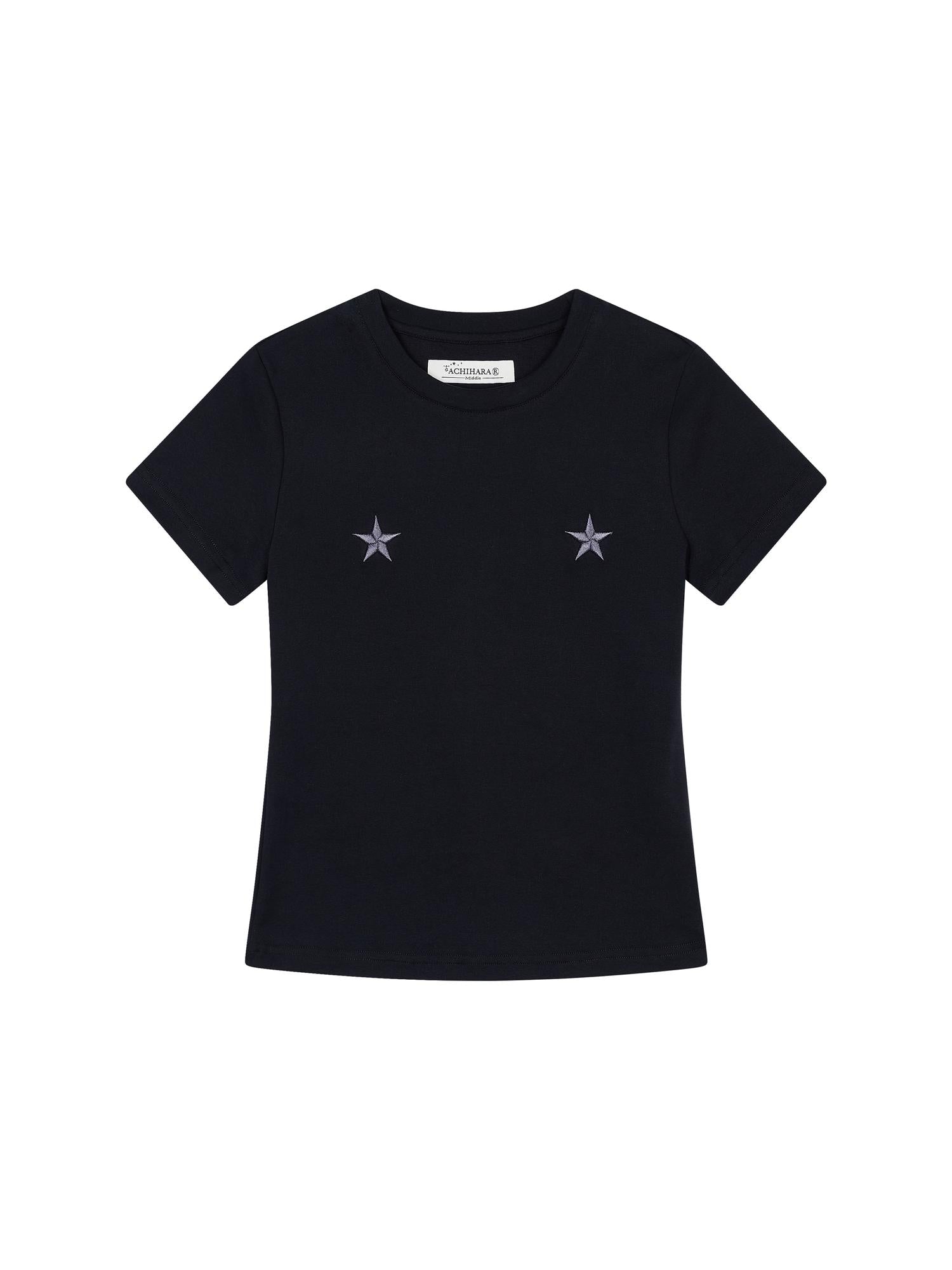 Achihara Insomnia Stars Embroidered Graphic T-Shirt