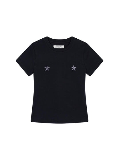 Achihara Insomnia Stars Embroidered Graphic T-Shirt