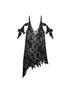 WSW WUSHENWU Silver Lang Ruins Strapless Maxi Dress With Star Mesh Top