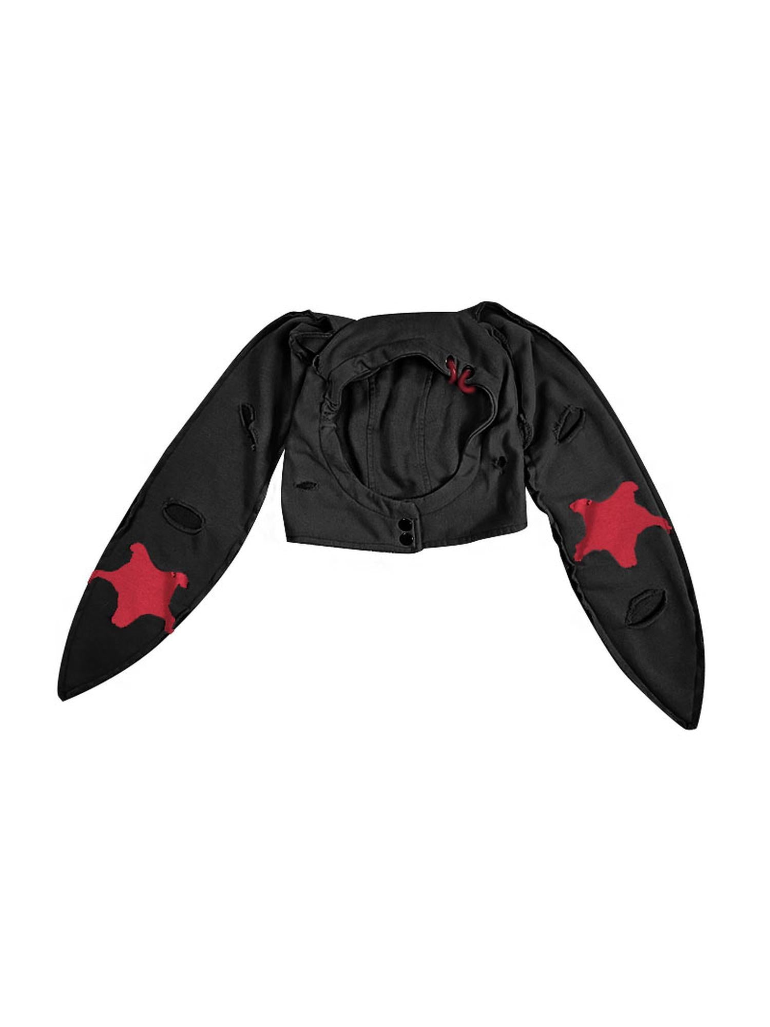 WSW WUSHENWU Rebel Star Black Hole Heart Scarf
