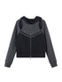 DIDDI MODA Hollow Out Zip Hoodie Vintage Knit Top Womens Spring
