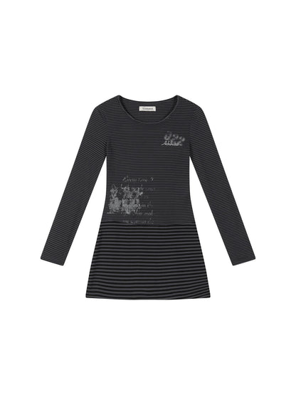 Black Love Striped Rock Dress