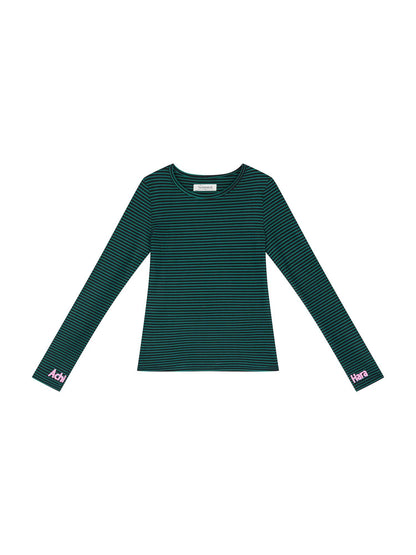 Achihara Breton Raspberry Slim Fit Long Sleeve Tee