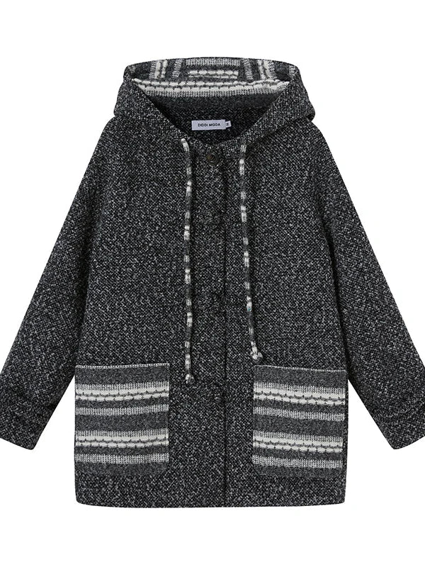 Vintage Loop Hooded Wool Coat