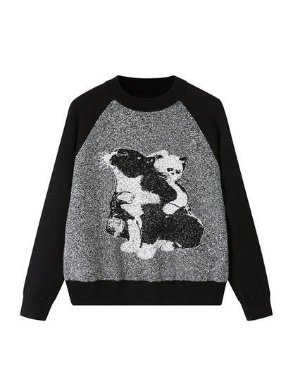 DIDDI MODA Cozy Knit Cat Sweater Winter Comfort Fit
