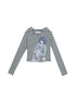 Achihara Drunk Minnie Striped Hoodie Tee