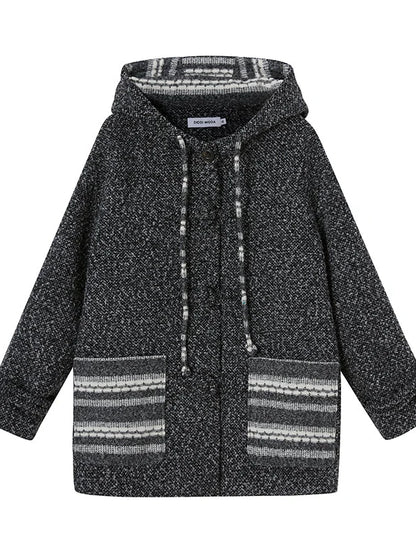 Vintage Loop Hooded Wool Coat