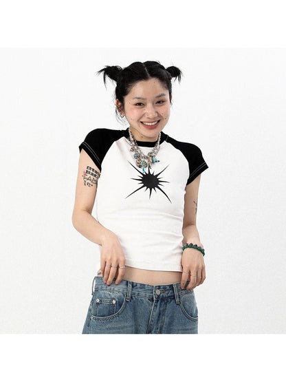 Achihara Vintage Mercury Tee 2 0 Patchwork Unisex Summer Top