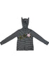 Polka Dot Camo Star Devil Horn Cropped Fitted Hoodie
