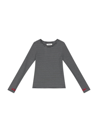 Breton Raspberry Slim Fit Long Sleeve Tee