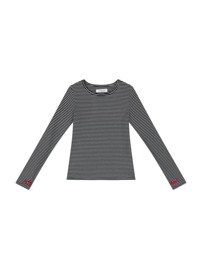 Achihara Breton Raspberry Slim Fit Long Sleeve Tee