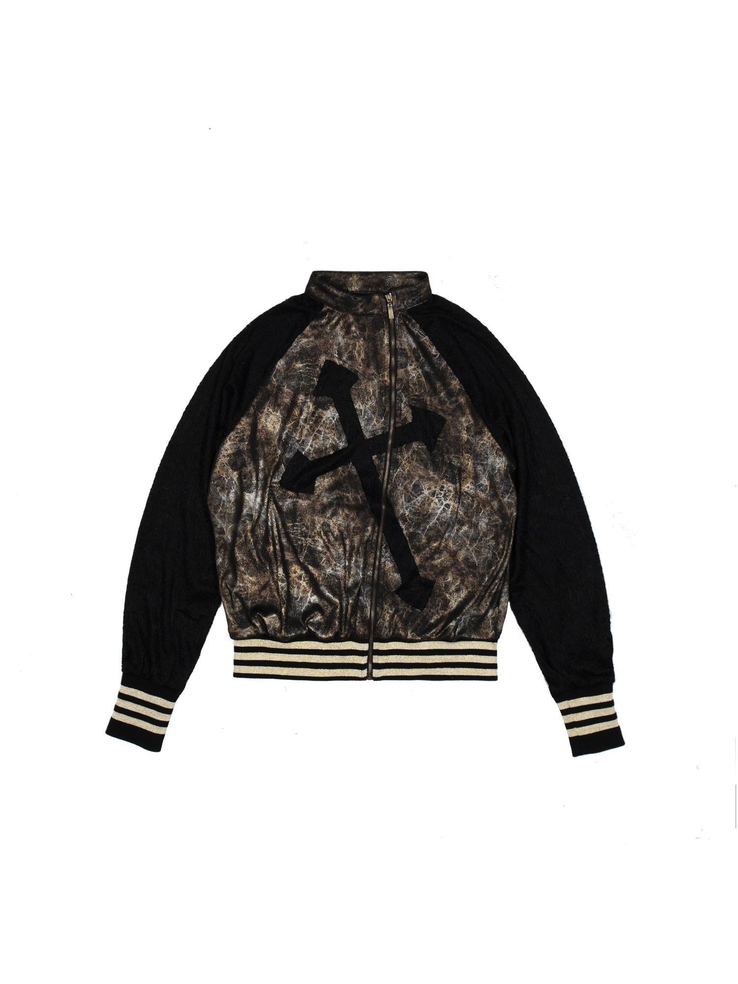 ARIADNAw Ariadna Cross Knit Sleeve Punk Streetwear