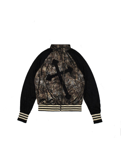 ARIADNAw Ariadna Cross Knit Sleeve Punk Streetwear