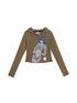 Achihara Drunk Minnie Striped Hoodie Tee