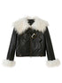 DIDDI MODA Sweet Rebel Bow Fur Leather Jacket