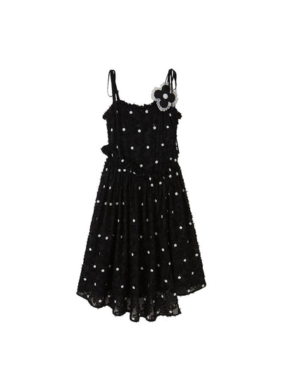 DIDDI MODA Floral Lace A Line Mini Dress With Ruffles