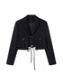 DIDDI MODA Short Sleeve Rope Tie Cargo Blazer
