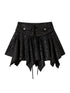 Vintage Gothic Punk Studded Asymmetric Leather Mini Skirt