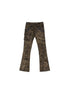 Y2K Punk Patchwork Flared Pants Retro Grunge Low Rise Leopard