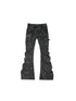 ARIADNAw Punk Distressed Knit Denim Low Rise Flared Jeans