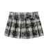 DIDDI MODA Vintage Plaid Shirt Pleated Skirt Set Retro Punk Style