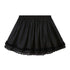 DIDDI MODA Lace Trimmed Asymmetrical Layered Midi Skirt