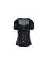 DoublePunch Vintage Lace Trim Princess Sleeve Blouse With Square Neck
