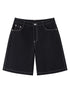 Anime Black Straight Low-Rise Loose Shorts