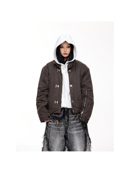 Peoplesense Unisex Deconstructed Washed Cotton Oversized Jacket