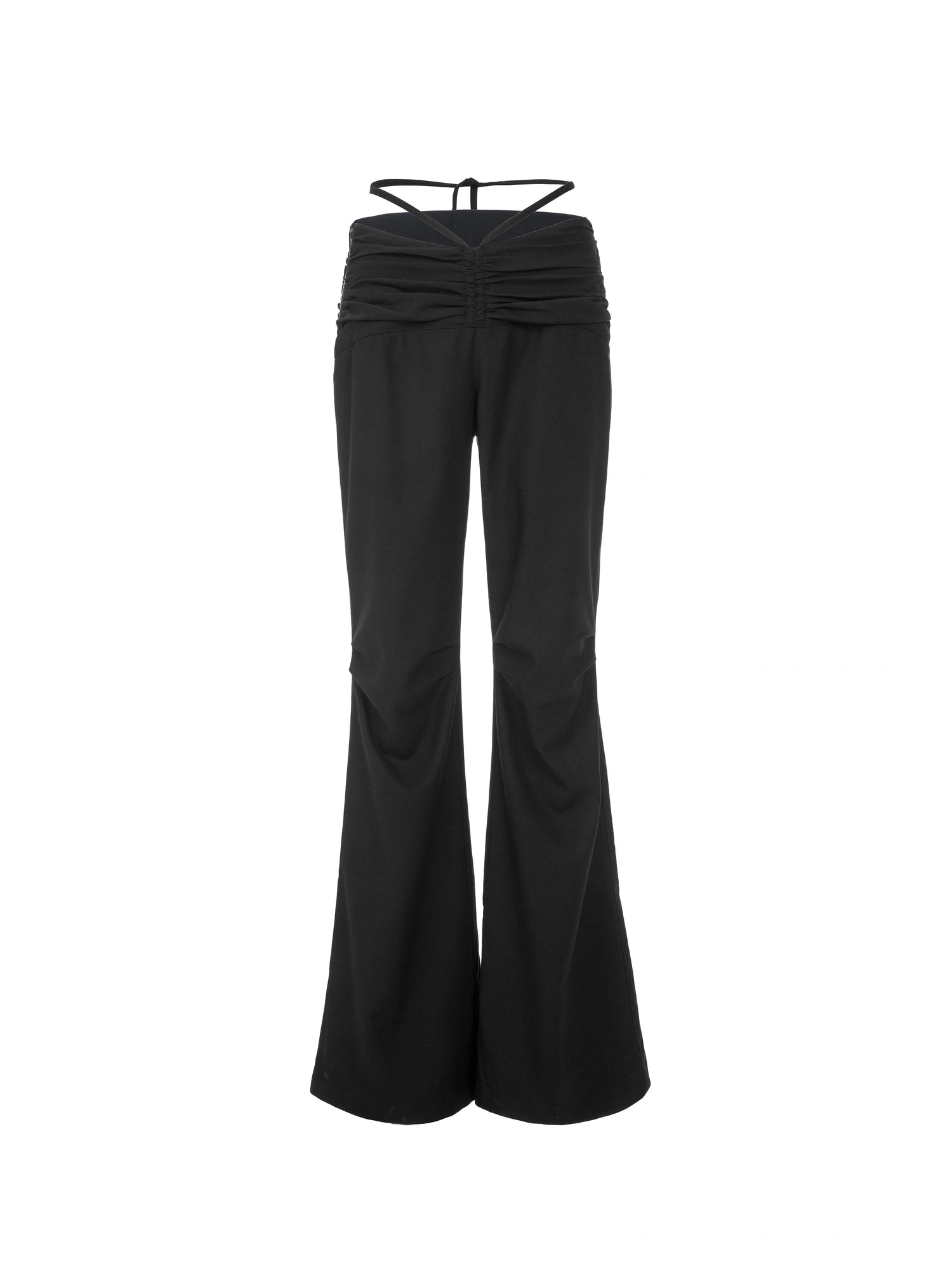 Spring Fall Stretchy Low-Rise Flared Trousers For Women
