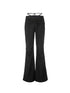 Spring Fall Stretchy Low-Rise Flared Trousers For Women