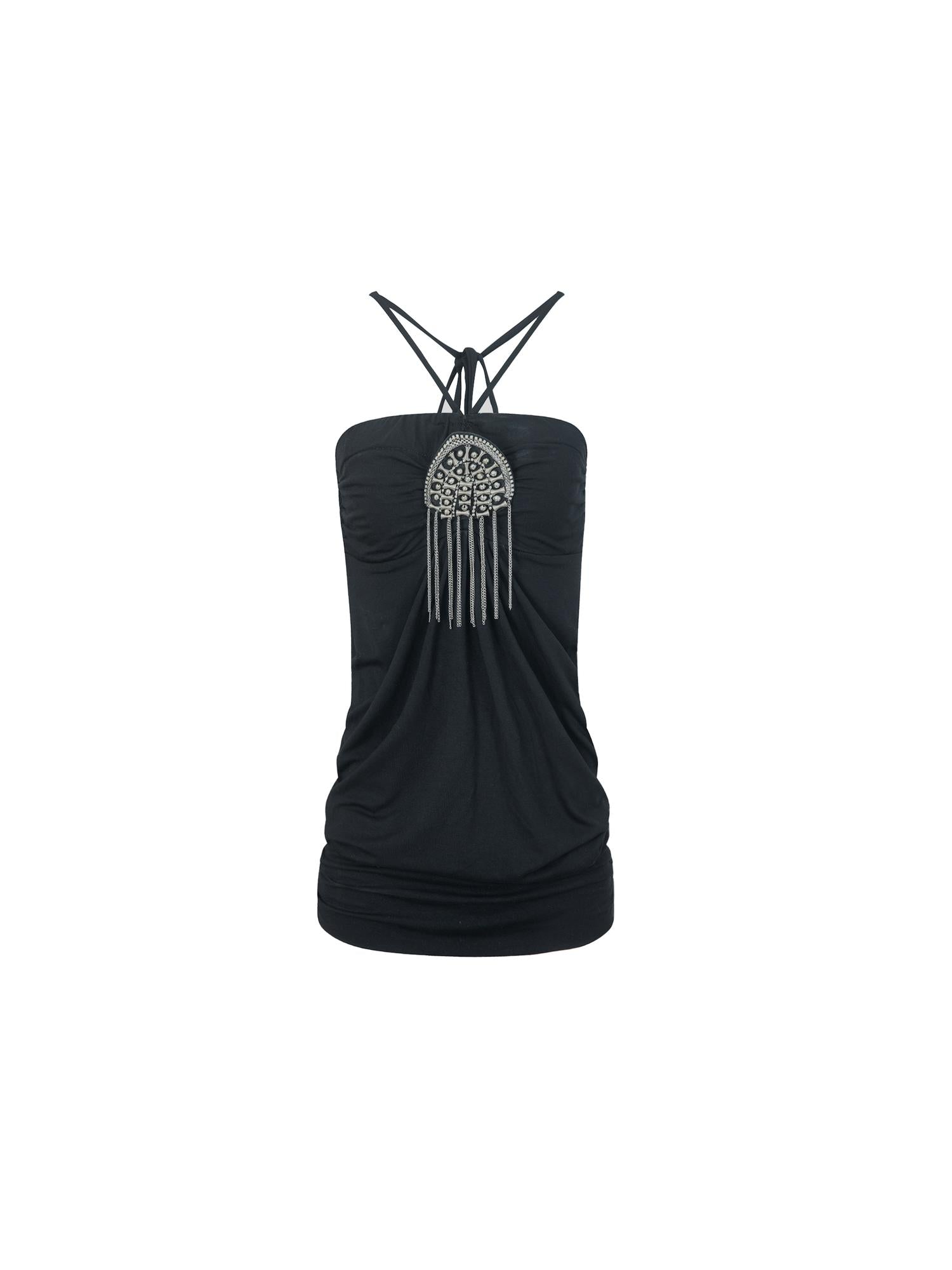 DoublePunch Summer Winter Convertible Halter Metal Trim Corset Top Vest