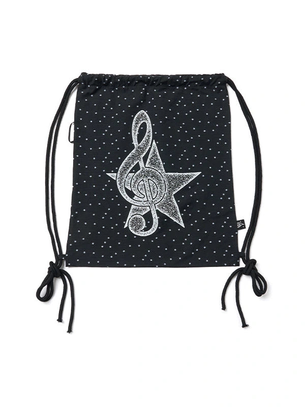 Musical Note Polka Dot Print Drawstring Backpack