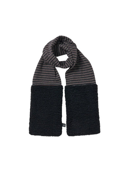 Icelandic Faux Fur Scarf Striped Winter Warm Knitted Wrap Neckwear