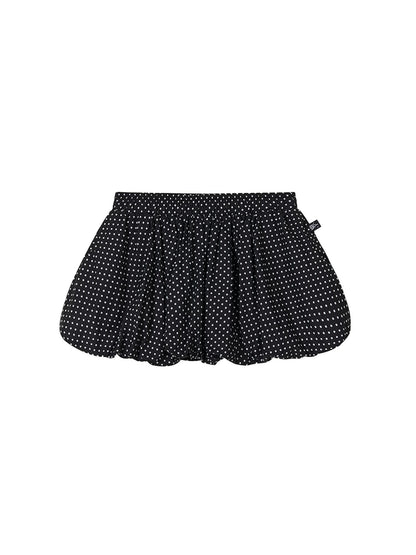 atrandom Black White Flared Ballet Skirt With Safety Shorts Dresses
