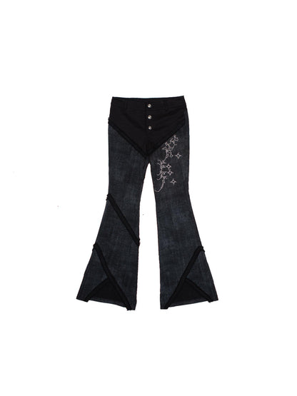 ARIADNAw Y2K Low Rise Flared Pants Sexy Punk Style For Spring