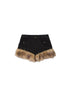 ARIADNAw Patchwork Plush Punk Shorts Irregular Wool Blend Streetwear