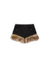 Patchwork Plush Punk Shorts Irregular Wool Blend Streetwear