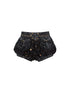 Y2K Punk Puff Shorts Industrial Denim Patchwork Bloomers