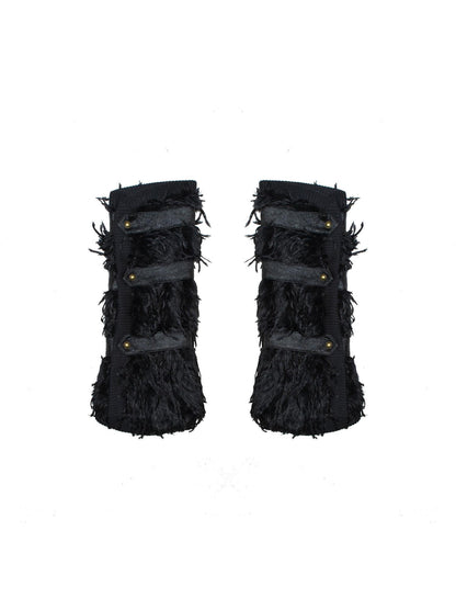 ARIADNAw Ariadna Eco Fur Stitched Leg Warmers For Punk Winter Women