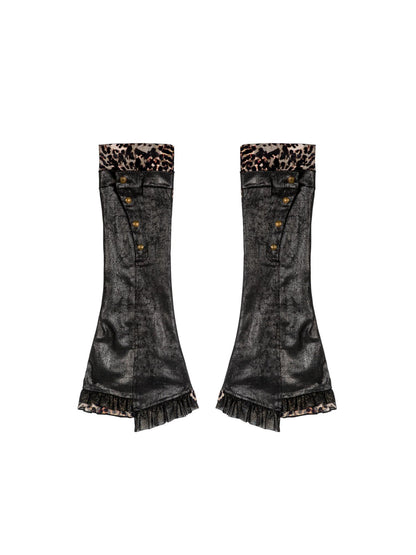ARIADNAw Punk Grid Contrast Patchwork Shorts Legging Set