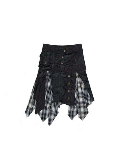 ARIADNAw Ariadna Punk Rock Vintage Asymmetrical Leather Mini Skirt
