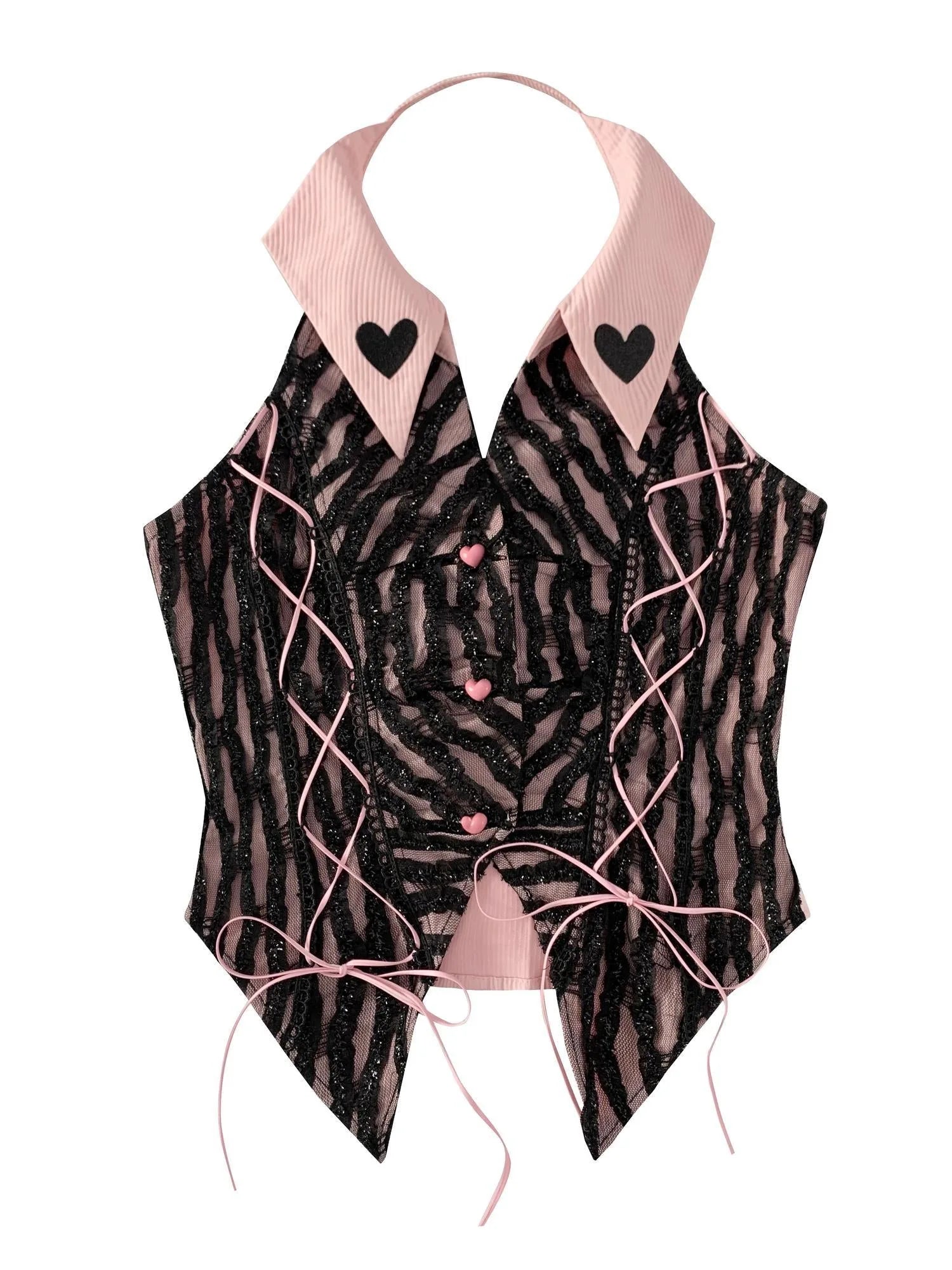 Pink Backless Satin Camisole Top