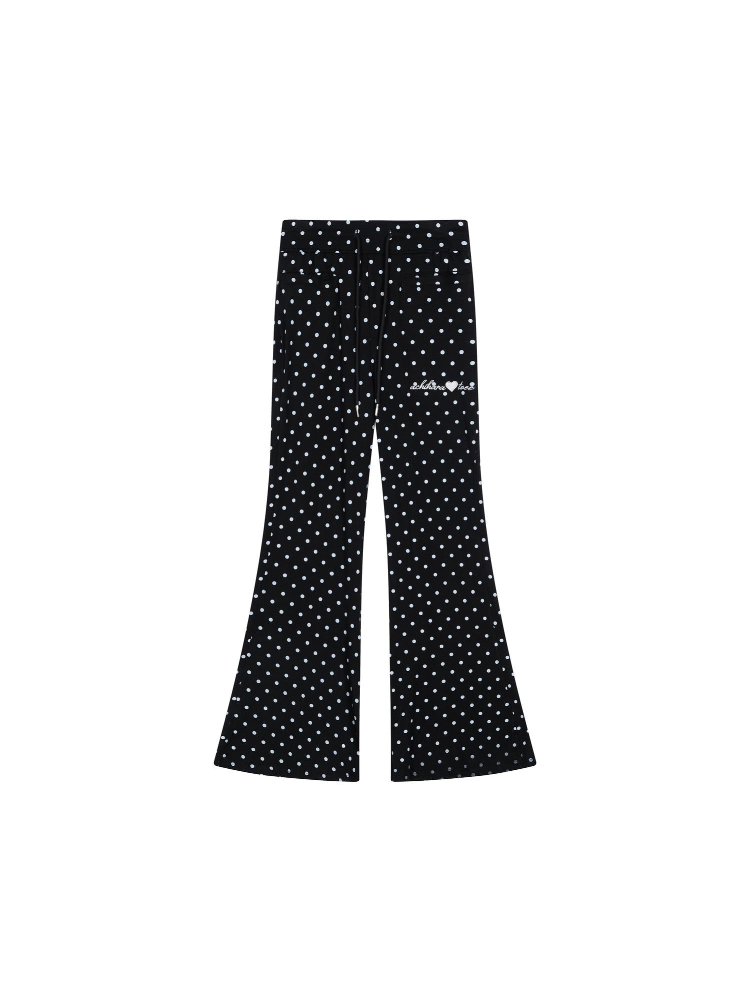 Achihara Stretch Acrylic Cotton Blend Flared Pants Toee