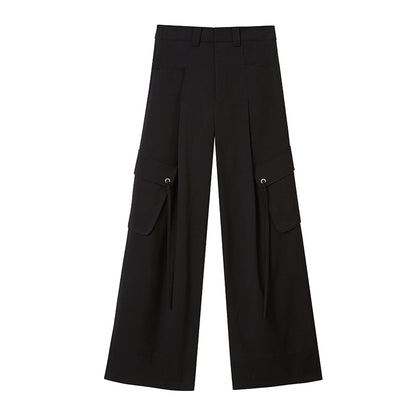 DIDDI MODA Sparkle Silver Utility Cargo Pants With Draped Ribbon